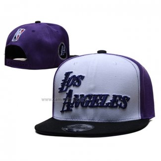 Gorra Los Angeles Lakers Ciudad Edition 2022-23 9FIFTY Snapback Blanco Violeta