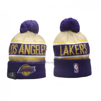 Gorro Beanie Los Angeles Lakers New Era Violeta Amarillo