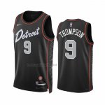 Camiseta Detroit Pistons Ausar Thompson #9 Ciudad 2023-24 Negro