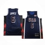 Camiseta USA 2024 LeBron James #6 Juegos Olimpicos Azul